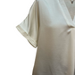 V Neck Placket Cuffs Sleeve Top Ivory
