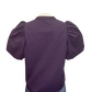 V Neck Puff Sleeve Top Purple