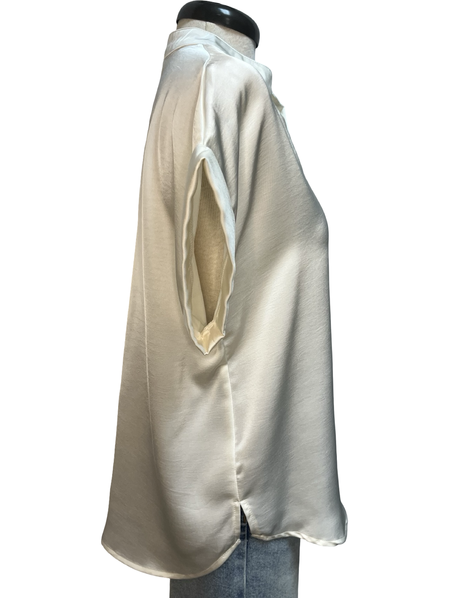 V Neck Short Sleeve Blouse