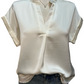 V Neck Short Sleeve Blouse
