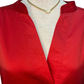 V Neckline Cap Sleeve Top Red