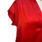 V Neckline Cap Sleeve Top Red