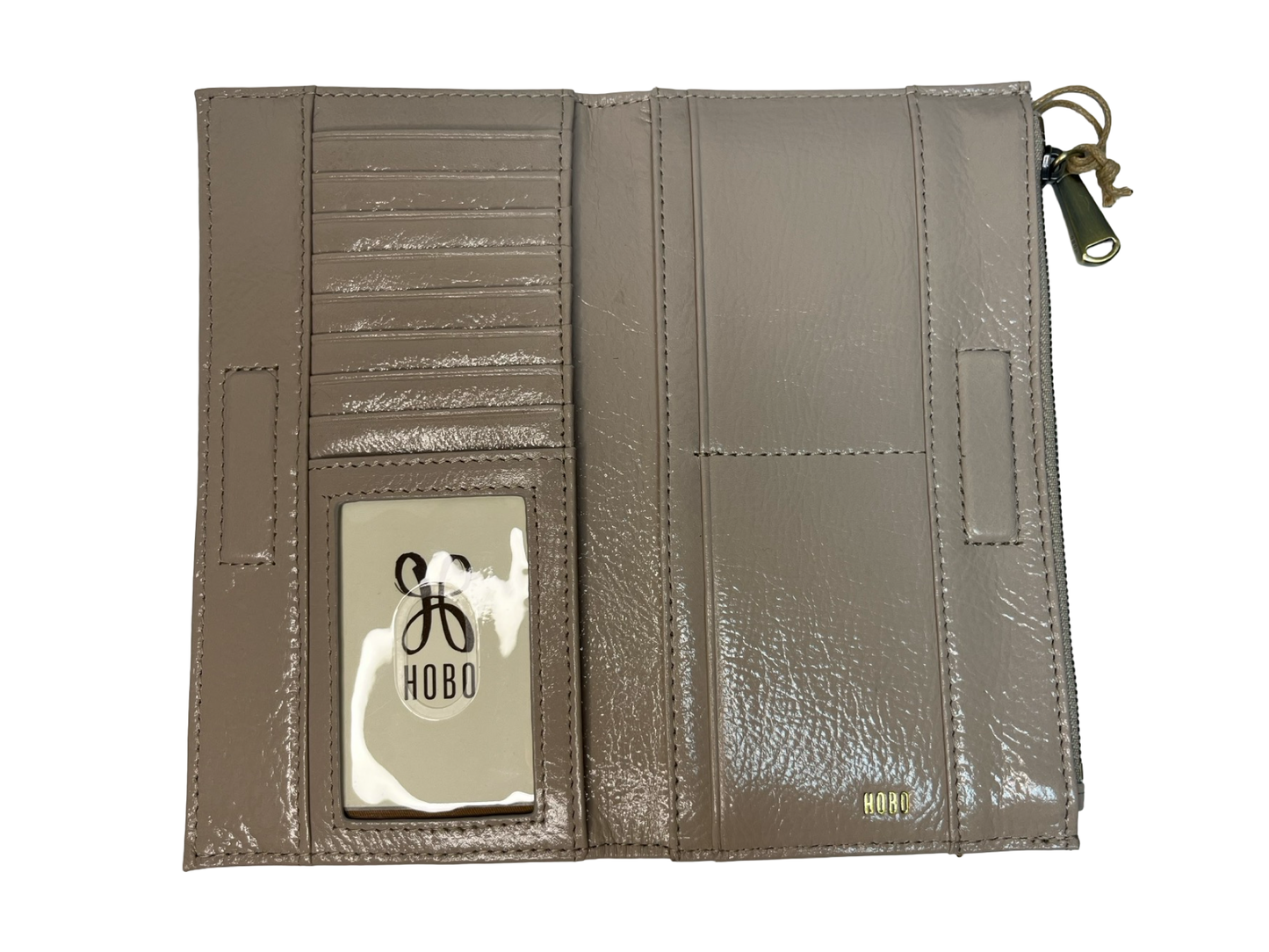 Jill Large Bifold Wallet by Hobo in Stone Gloss