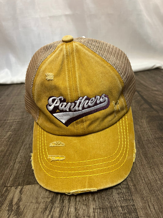 Mustard Panthers Swoosh Criss X Hat