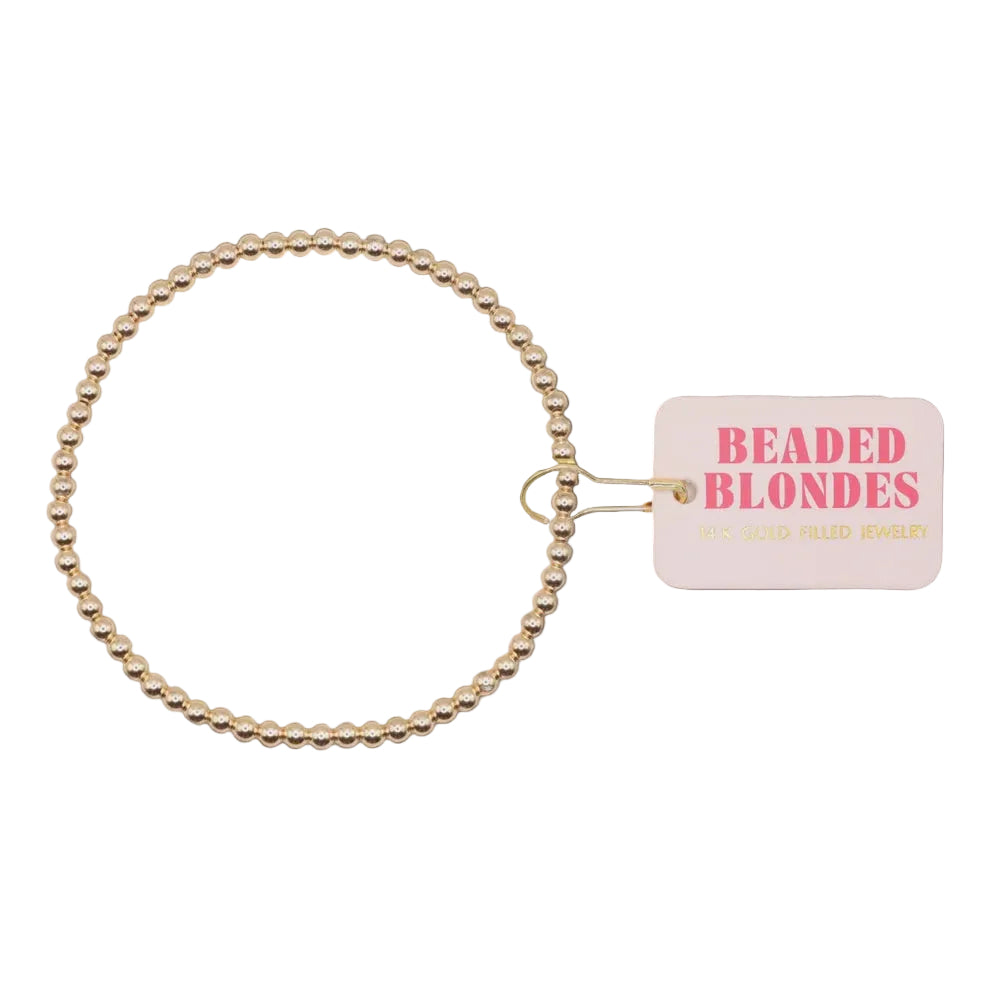 BB Gold 3MM Beaded Bracelet Extended