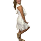 White Side Ruffles Dress
