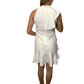 White Side Ruffles Dress
