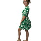 Puzzle Green Trim Flounce Dress