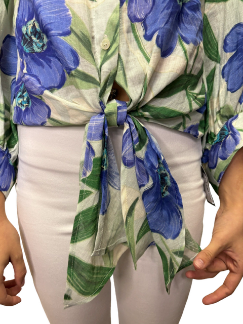 Floral Tie Front Top