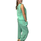 Sequoia Linen Sleeveless Top Aqua