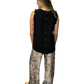 Sleeveless Back Button Tank Black