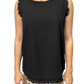 Sleeveless Back Button Tank Black