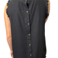 Sleeveless Back Button Tank Black
