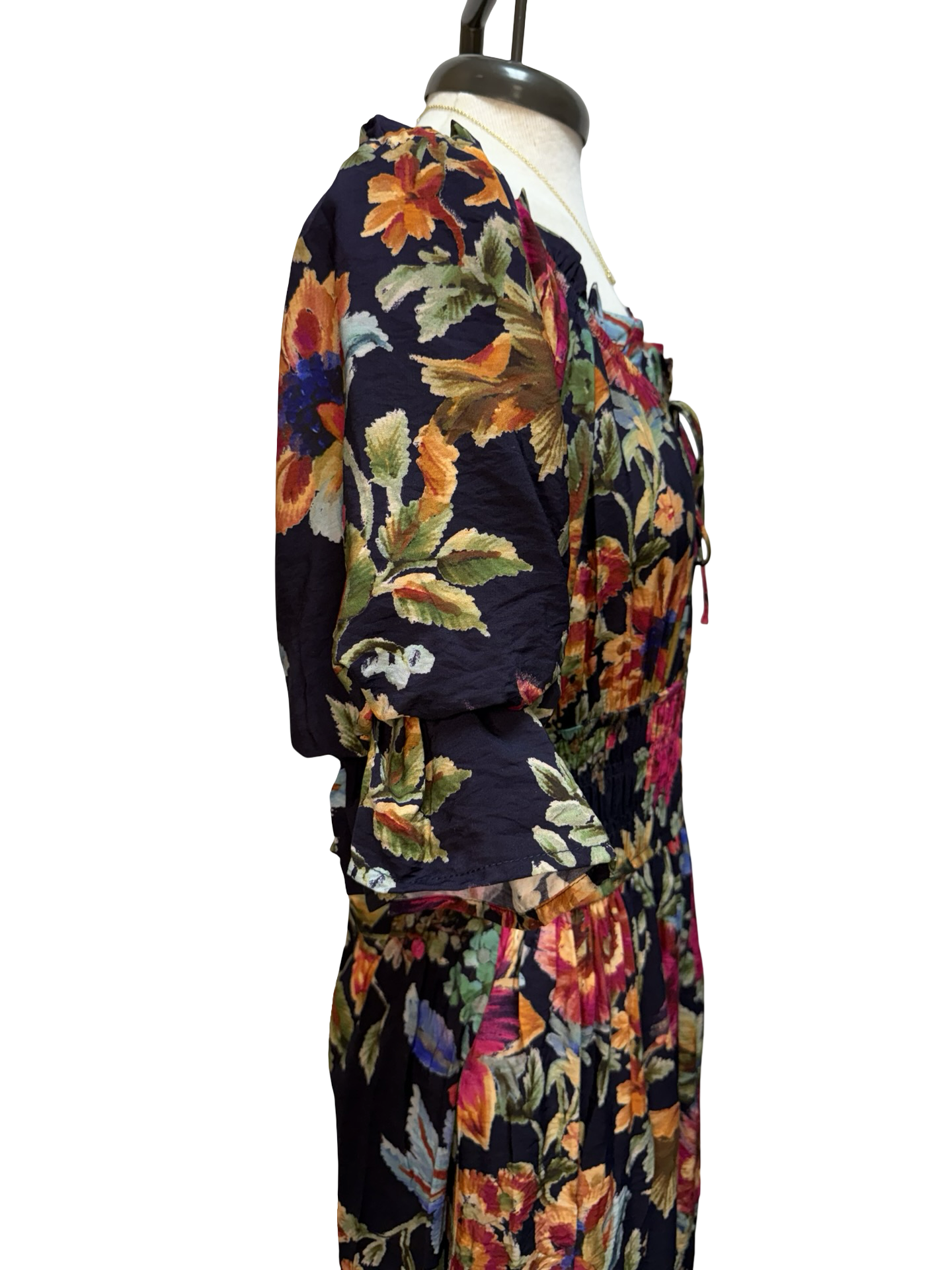Floral Smocked Waist Midi Dress