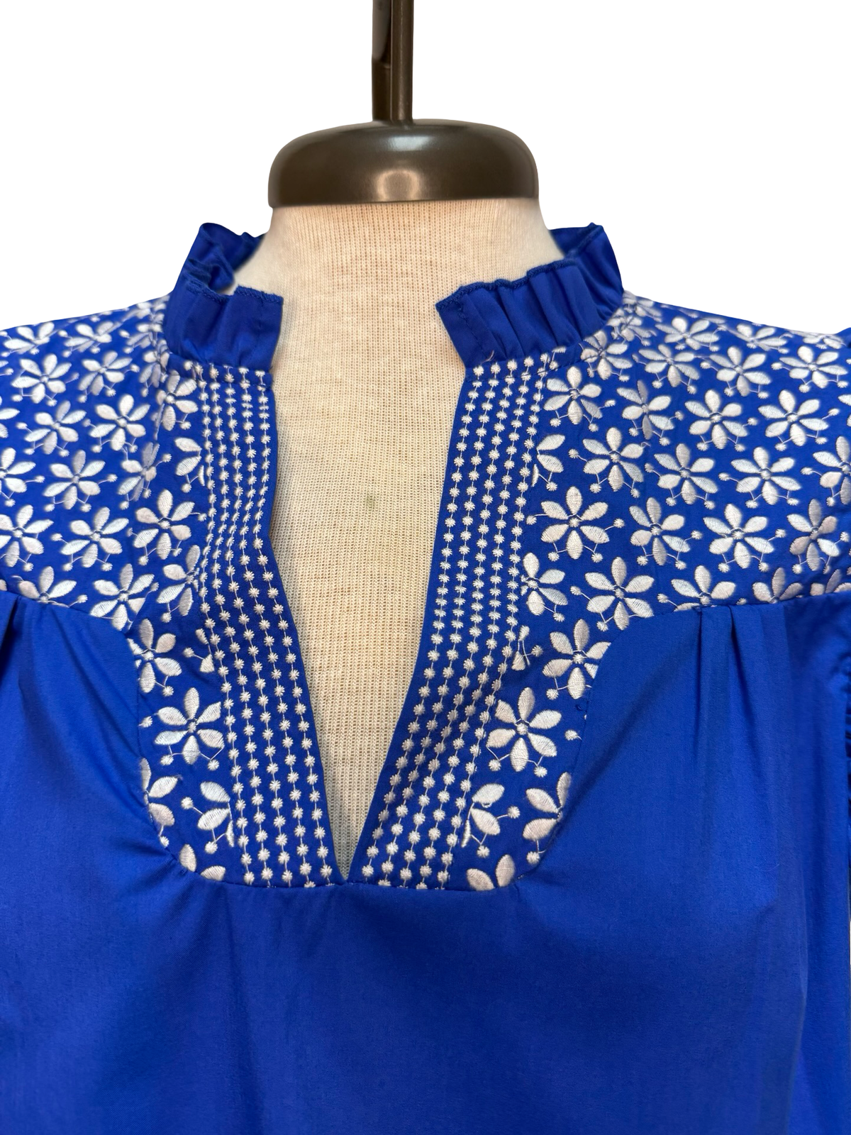 Royal Blue Embroidered Blouse