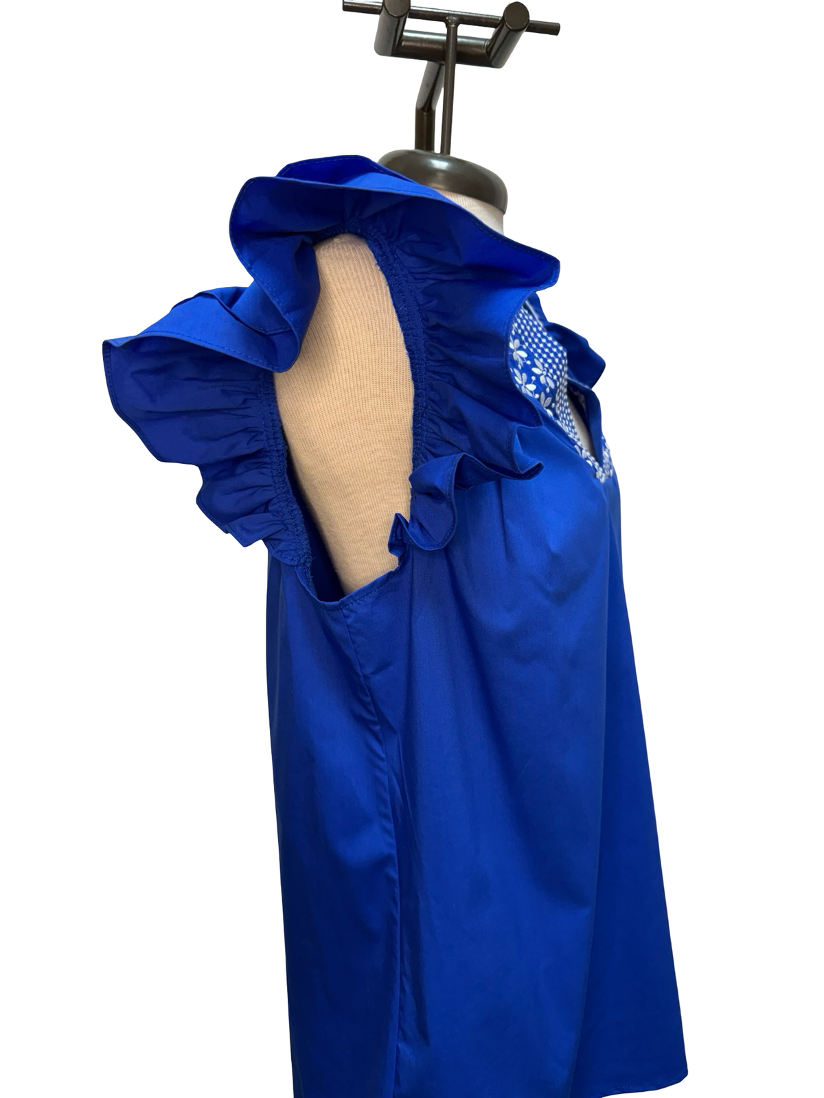 Royal Blue Embroidered Blouse