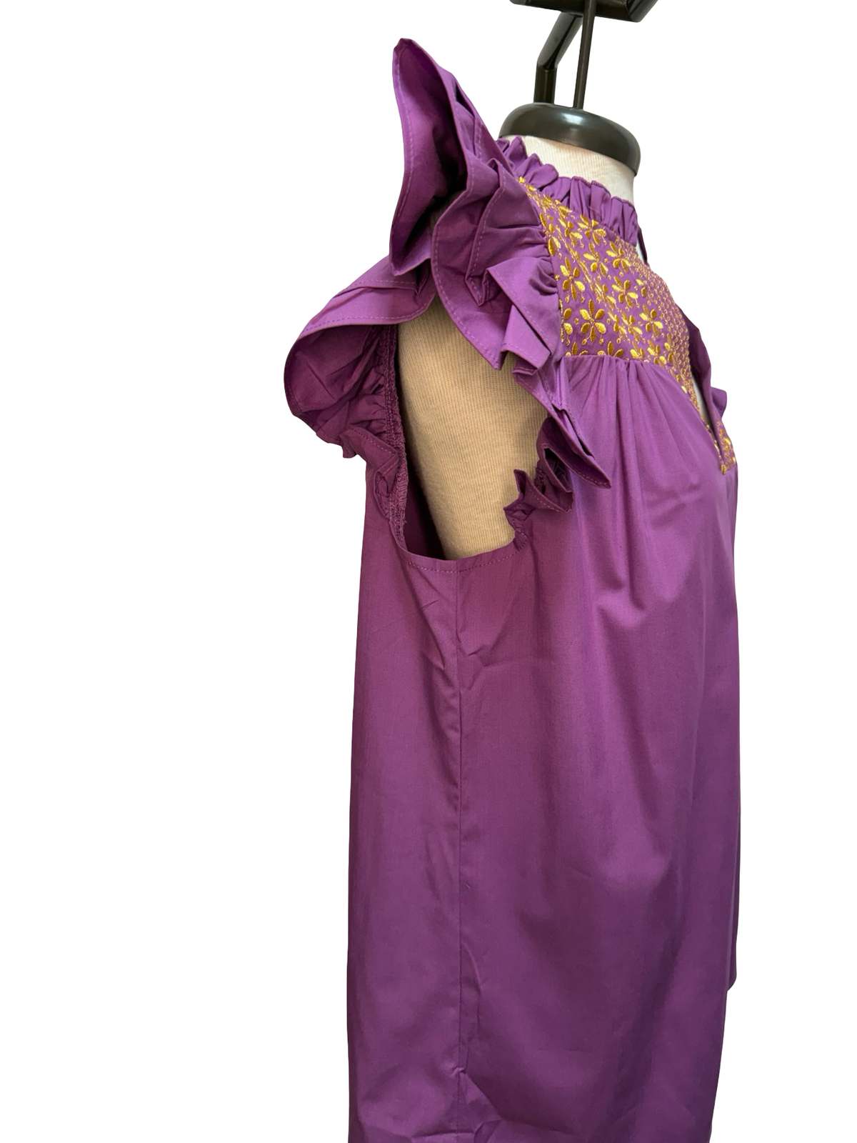 Mia Purple and Gold Embroidered Blouse