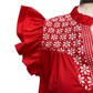 April Red Embroidered Blouse
