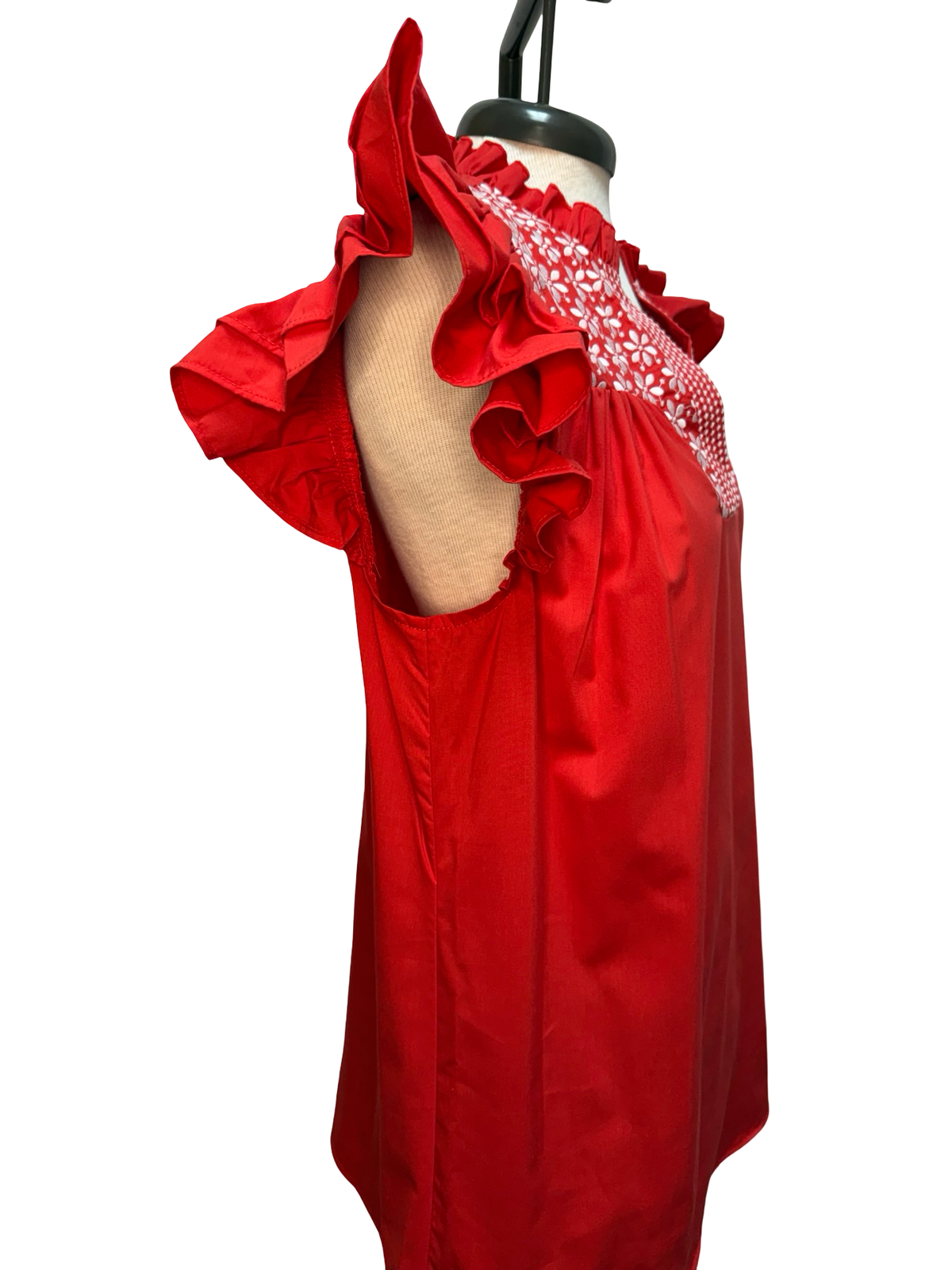 April Red Embroidered Blouse