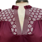 Howdy Maroon Embroidered Blouse