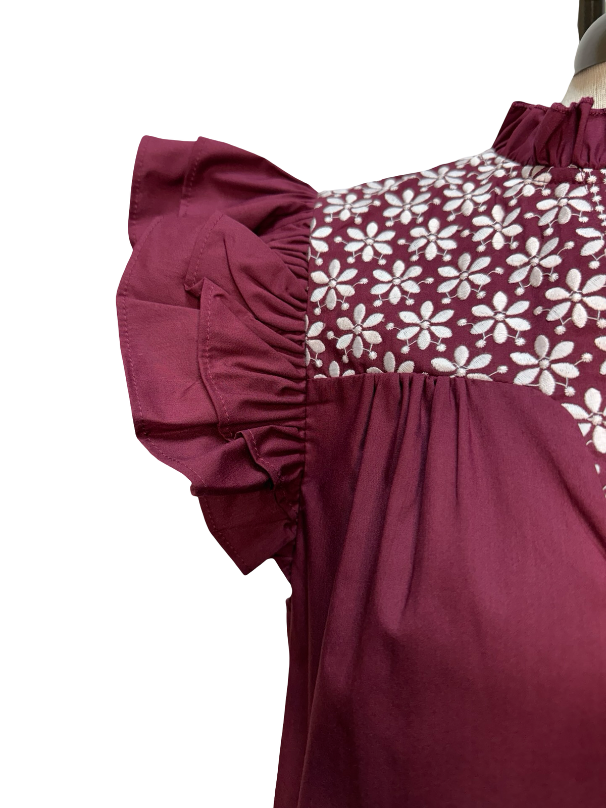 Howdy Maroon Embroidered Blouse