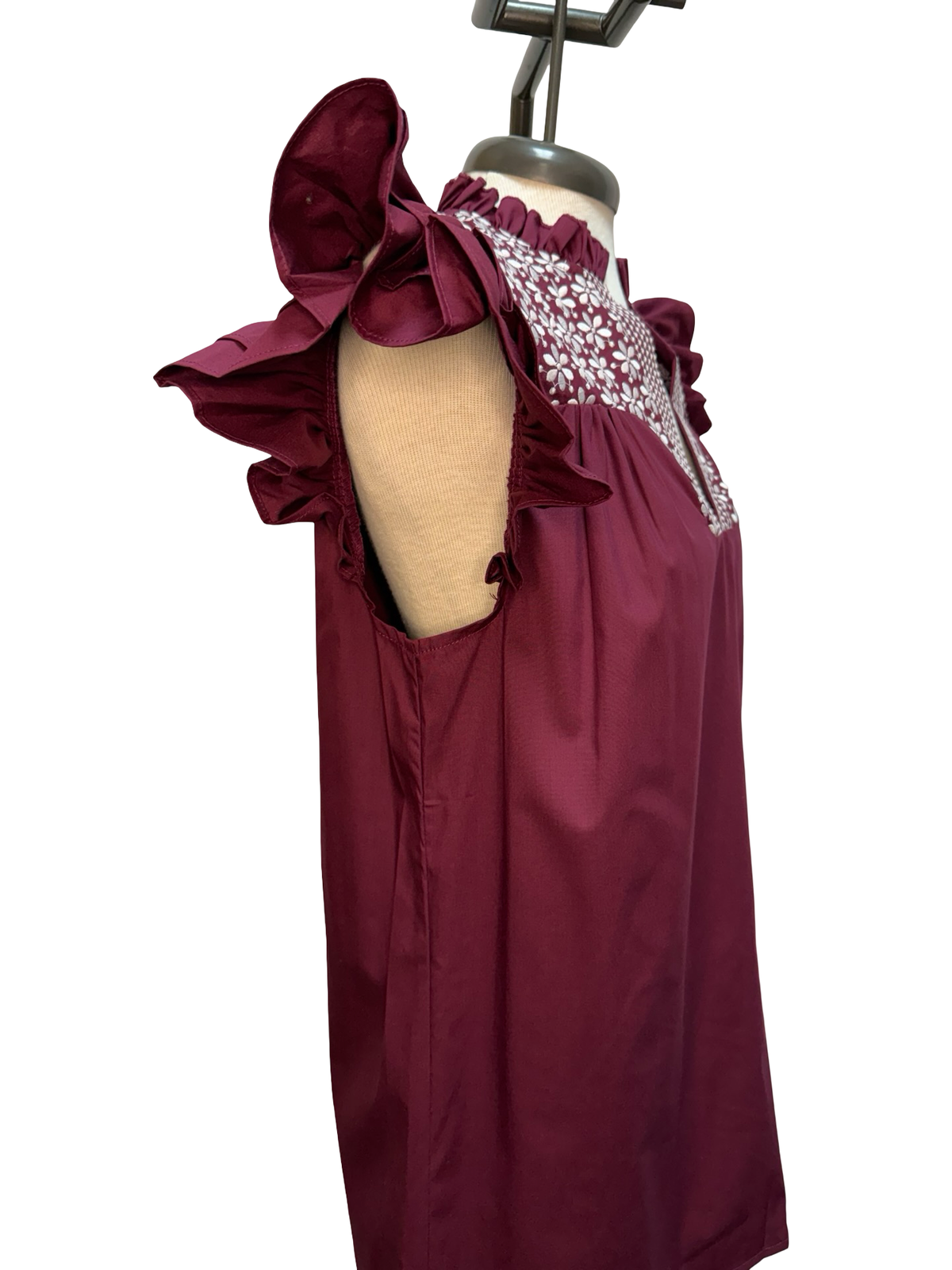 Howdy Maroon Embroidered Blouse