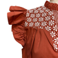 Hook Em Burnt Orange Embroidered Blouse