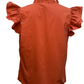 Hook Em Burnt Orange Embroidered Blouse