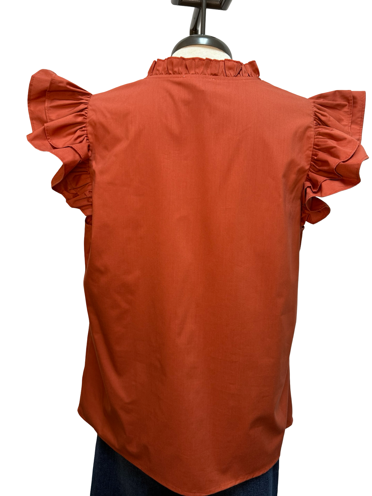 Hook Em Burnt Orange Embroidered Blouse