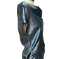 Cowl Neck Combo Blouse Dusty Blue