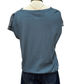 Cowl Neck Combo Blouse Dusty Blue