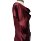 Cowl Neck Combo Blouse Burgundy