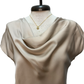 Cowl Neck Combo Blouse Champagne