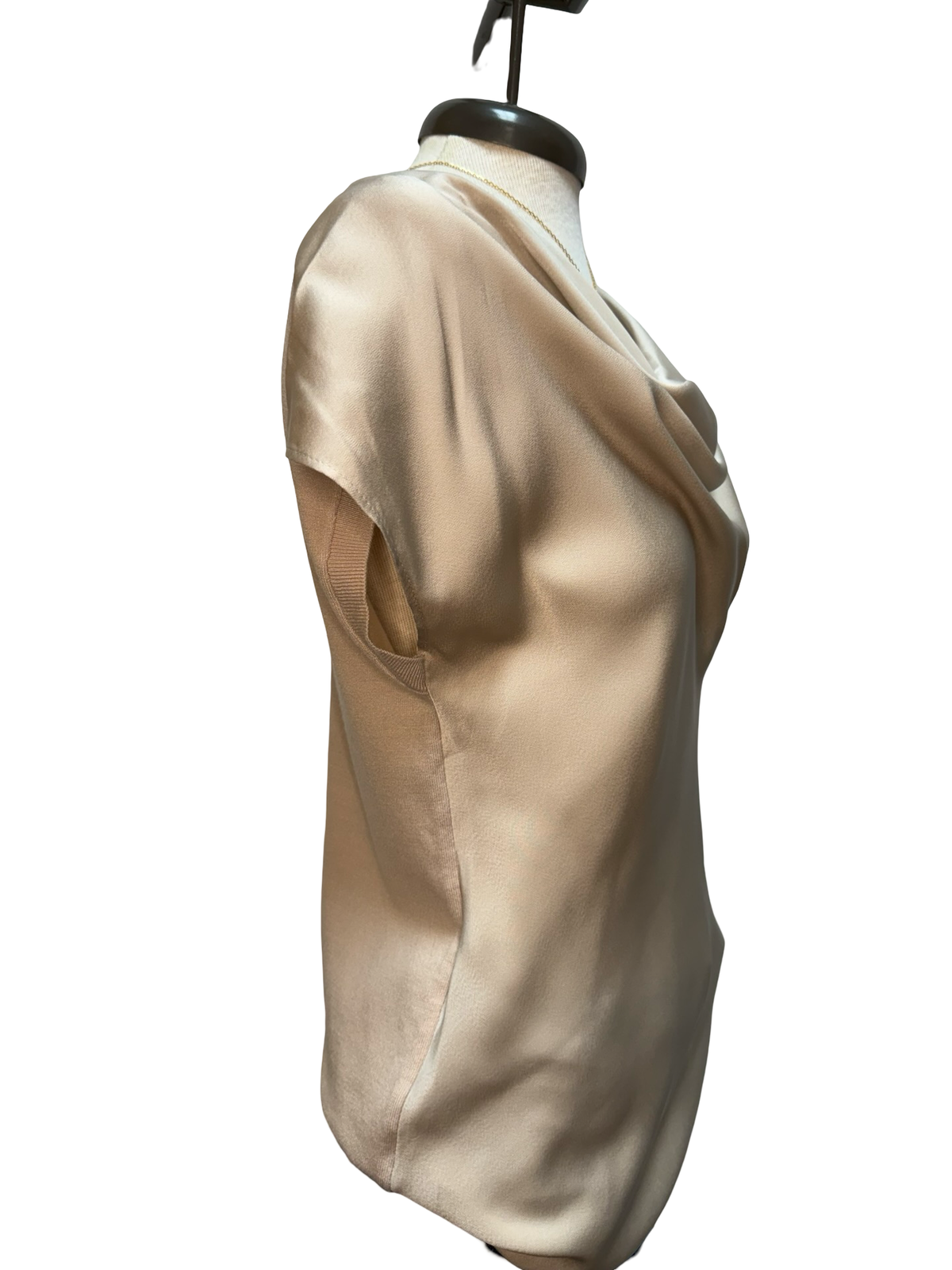Cowl Neck Combo Blouse Champagne