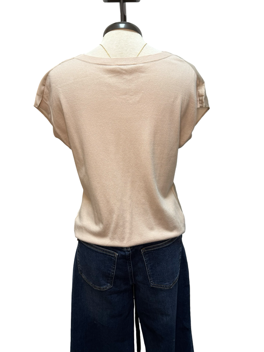 Cowl Neck Combo Blouse Champagne