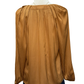 Split Neck Long Sleeve Blouse Apple Cider