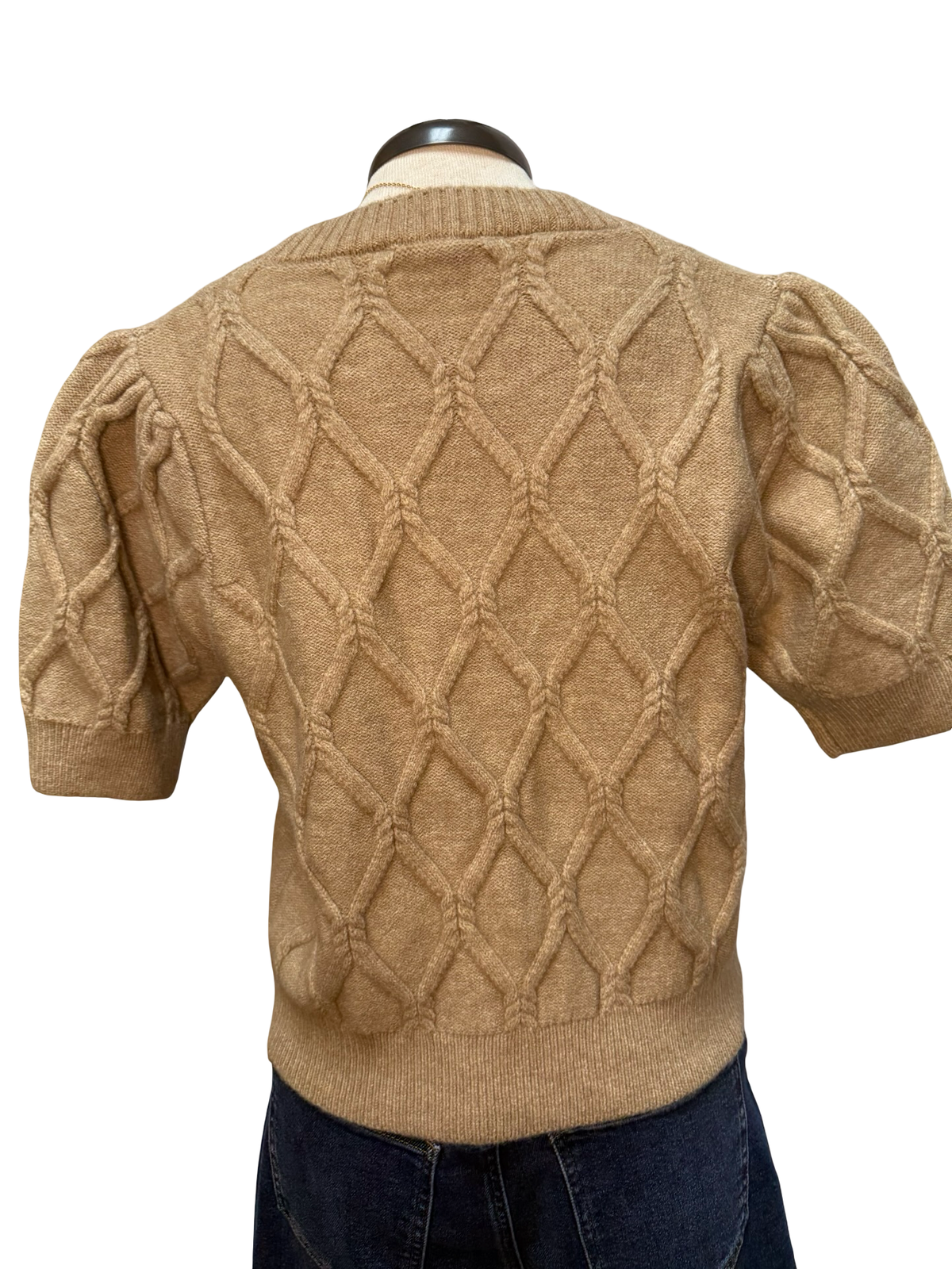 Short Puff Sleeve Sweater Oatmeal