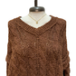 Semi-Cropped V Neck Sweater Chocolate