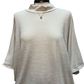 Mock Neck Dolman Sleeve Knit Top Ecru