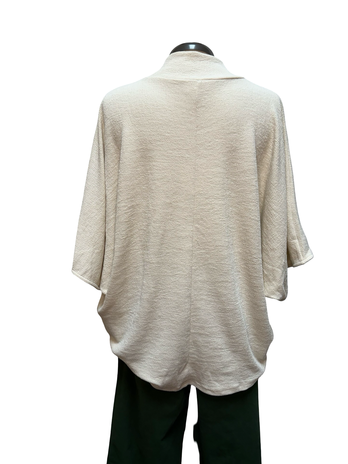 Mock Neck Dolman Sleeve Knit Top Ecru