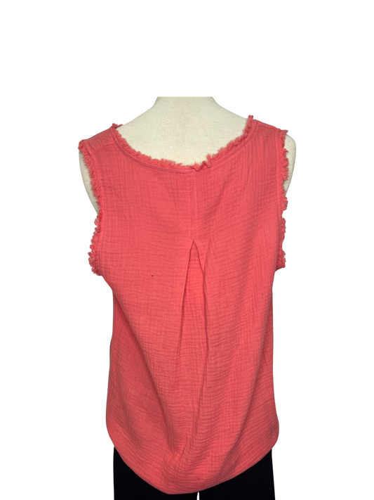 Gauze High Low Tank Coral