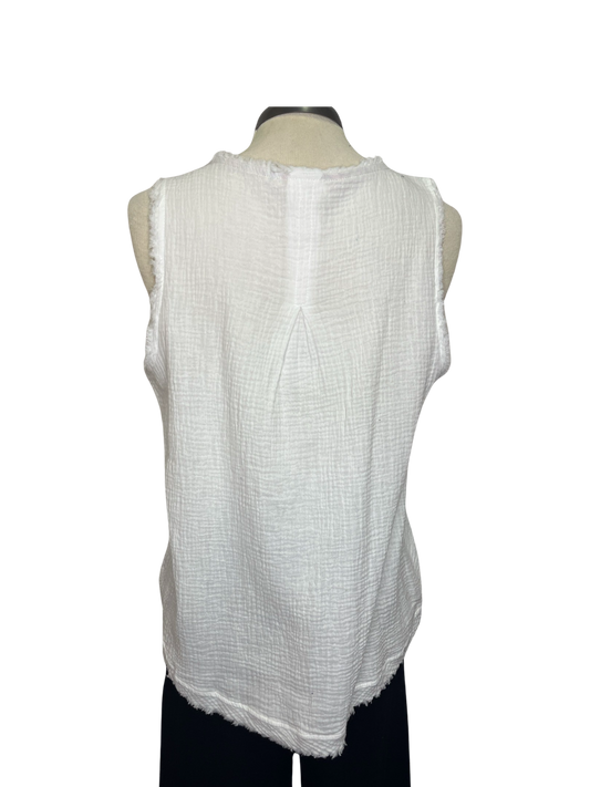 Gauze High Low Tank Off White