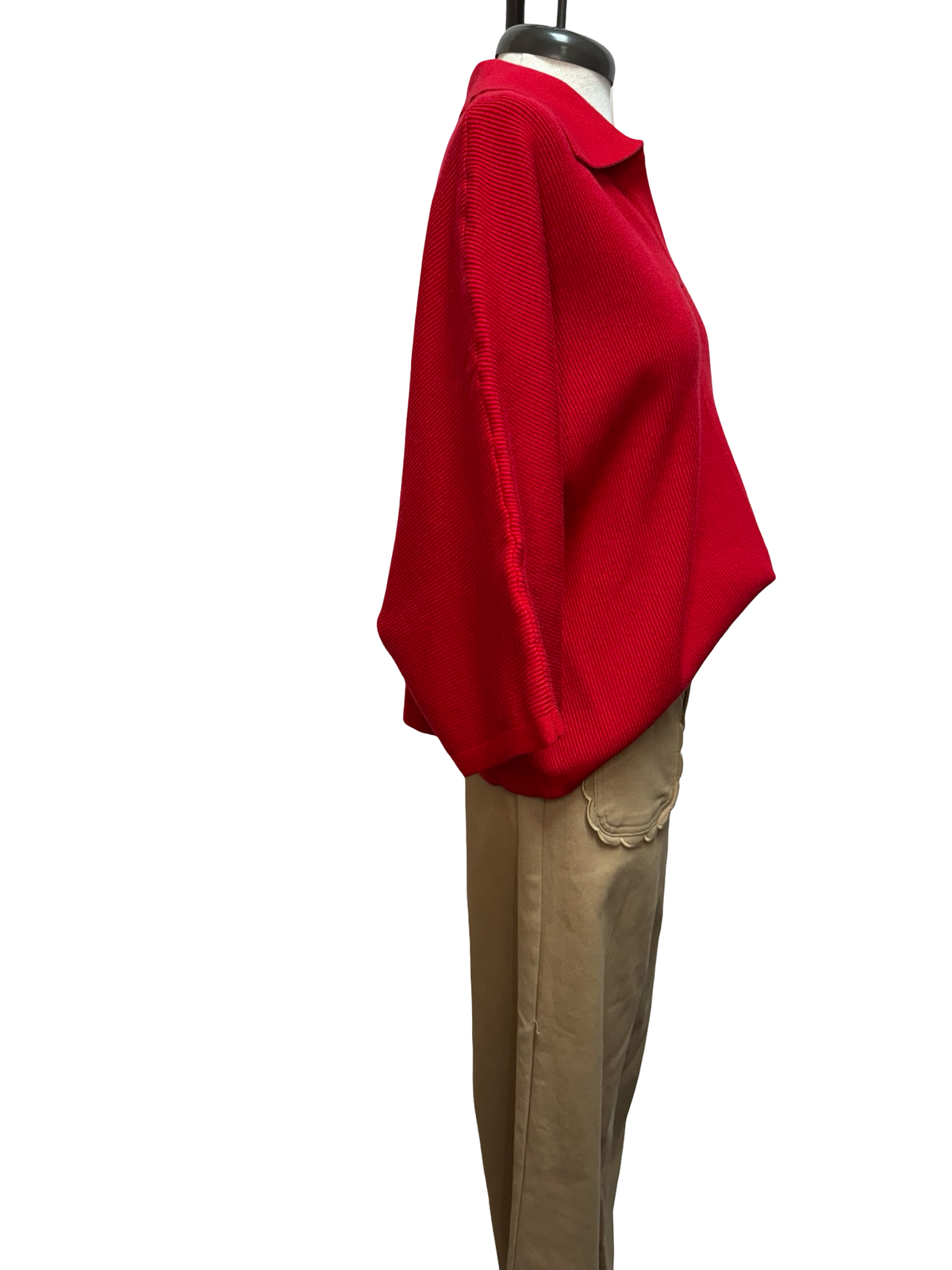 Knit 3/4 Sleeve V Neck Top