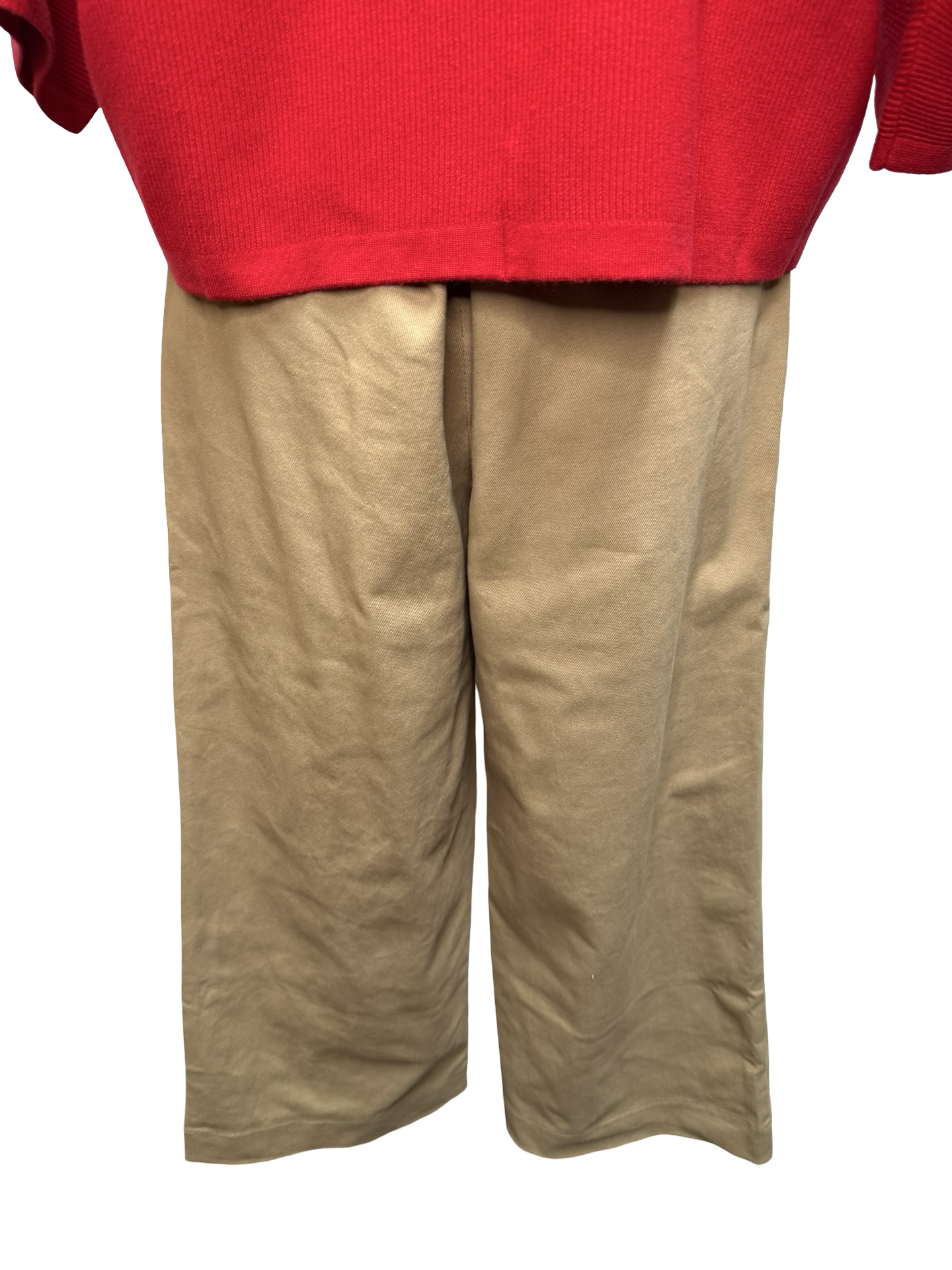 Wide Leg Scallop Accented Pant Camel