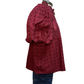 Eyelet Detail Crochet Trim Top Burgundy