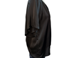 Pleated Notch Neck Short Sleeve Top Black