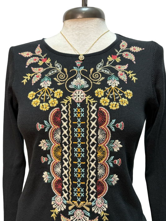 Anya Long Sleeve Thermal T-Shirt Black