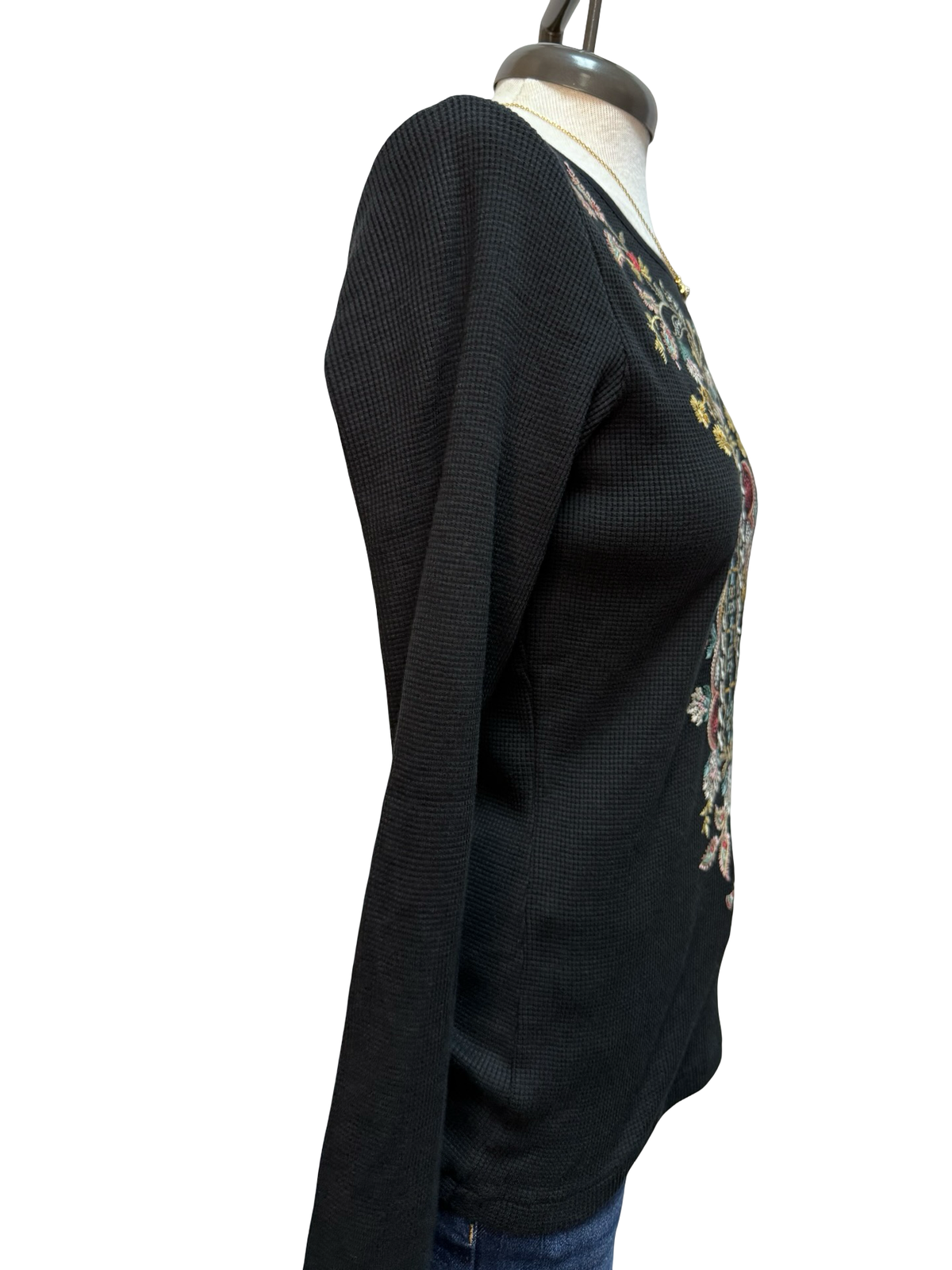 Anya Long Sleeve Thermal T-Shirt Black
