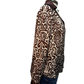 Contrast Pattern Long Sleeve Blouse Brown