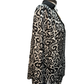 Contrast Pattern Long Sleeve Blouse Black